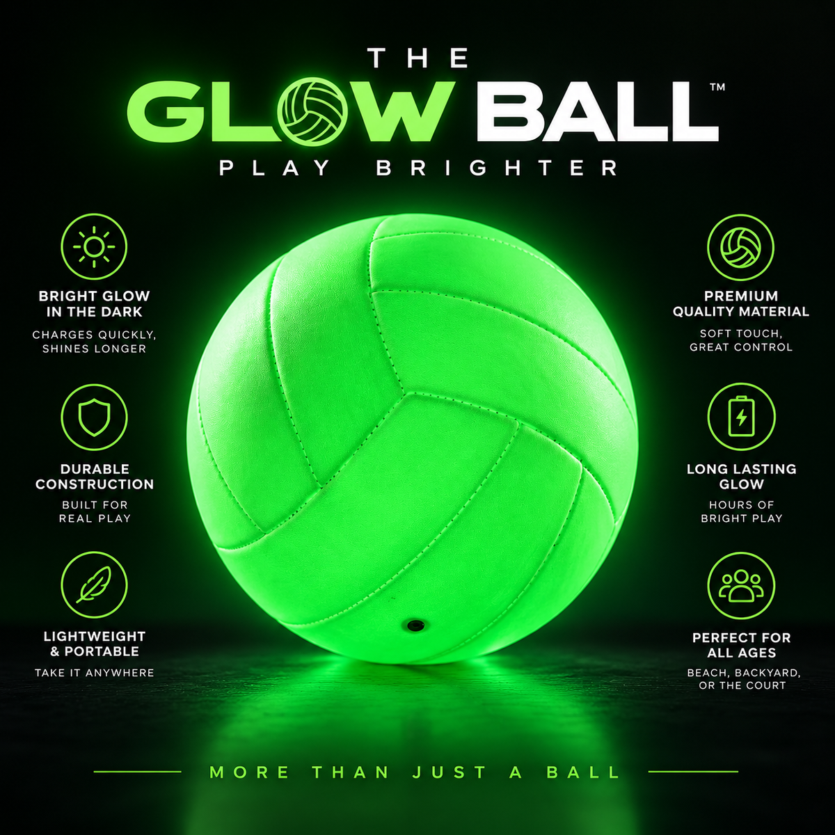 Glow in the dark volleyball